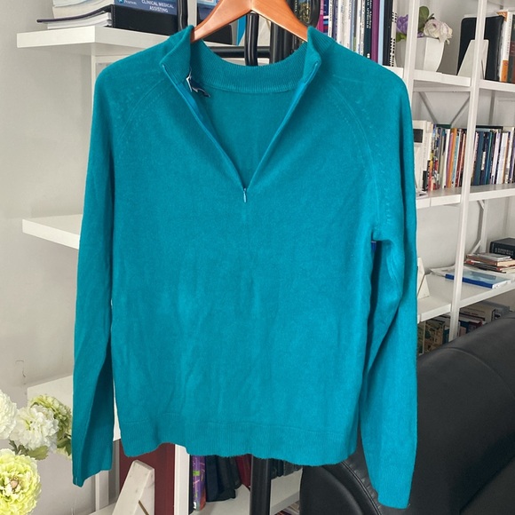 Karen Scott Women's Lux Mock Neck Teal Sweater Size Small NWT L - Picture 2 of 3
